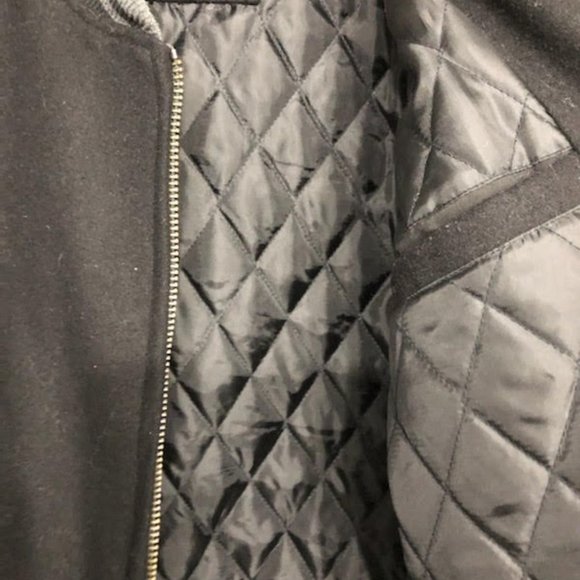 JACHS NEW YORK CHIC LUXE VARSITY LEATHER WOOL JACKET SIZE M - Picture 9 of 13